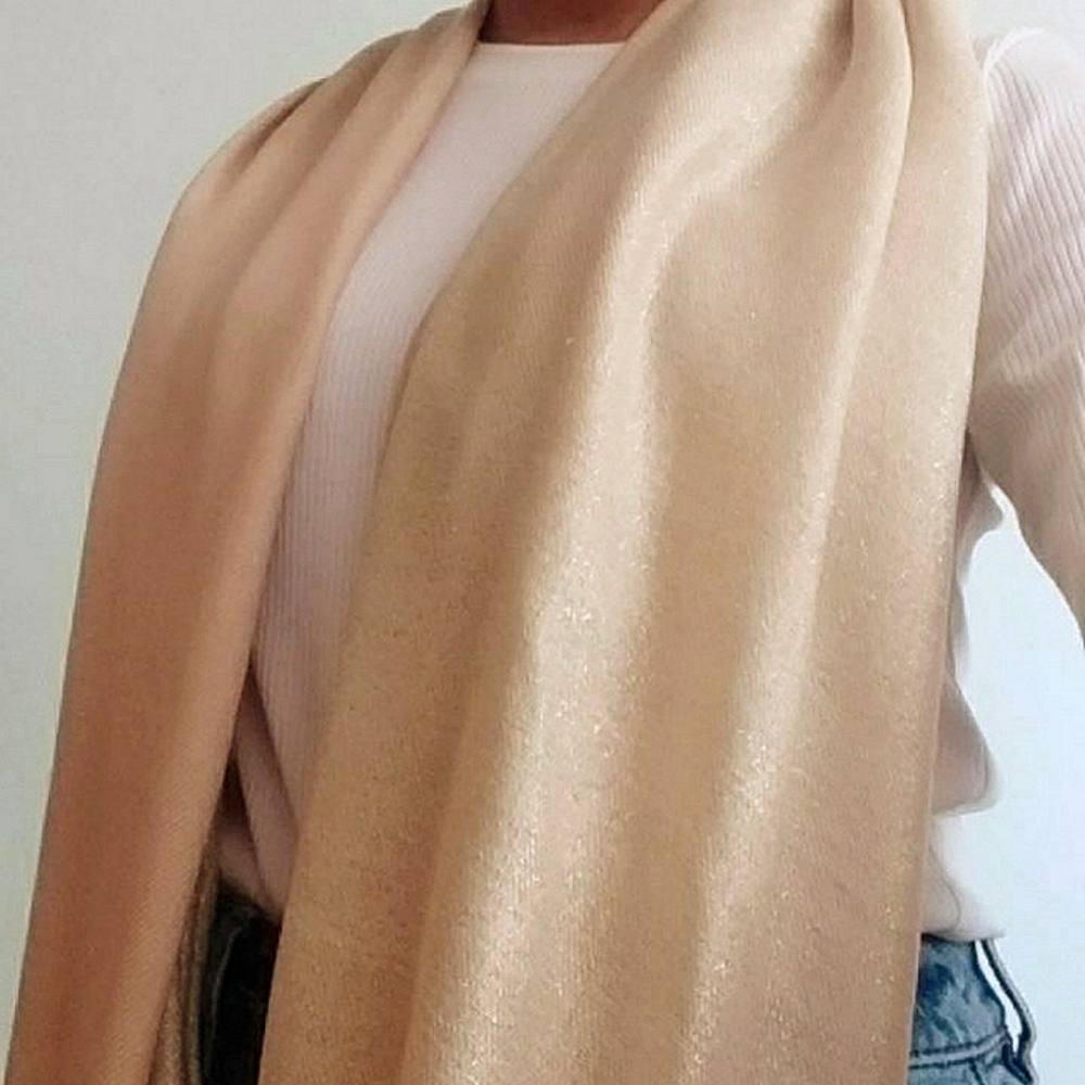Beige and gold infinity scarf by SaraJane